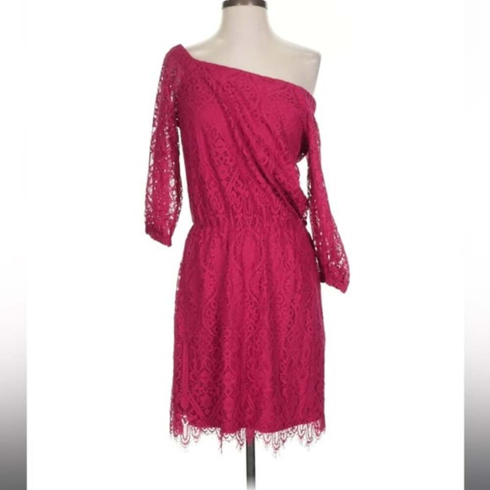 White House Black Market Off The Shoulder Red Lace Dress New Size 2 - Picture 2 of 6